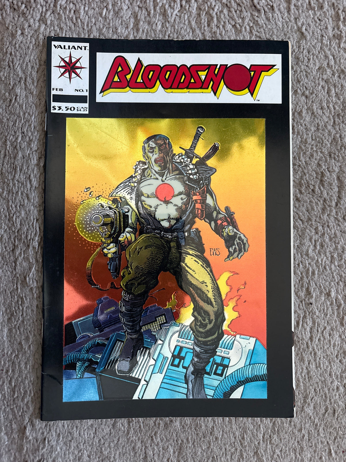 Bloodshot #1 (1993 Valiant Comics) 1st Solo Series, 1st Chrome-Enhanced Cover, FN