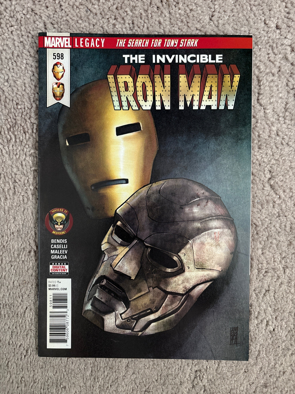 Invincible Iron Man #598 (2018 Marvel Comics) Legacy, Search for Tony Stark, NM