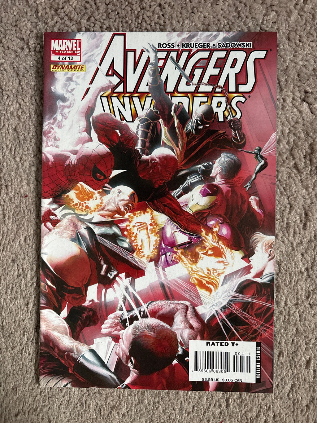 Avengers/Invaders #4 (of 12, 2008 Marvel Comics) Alex Ross, NM-