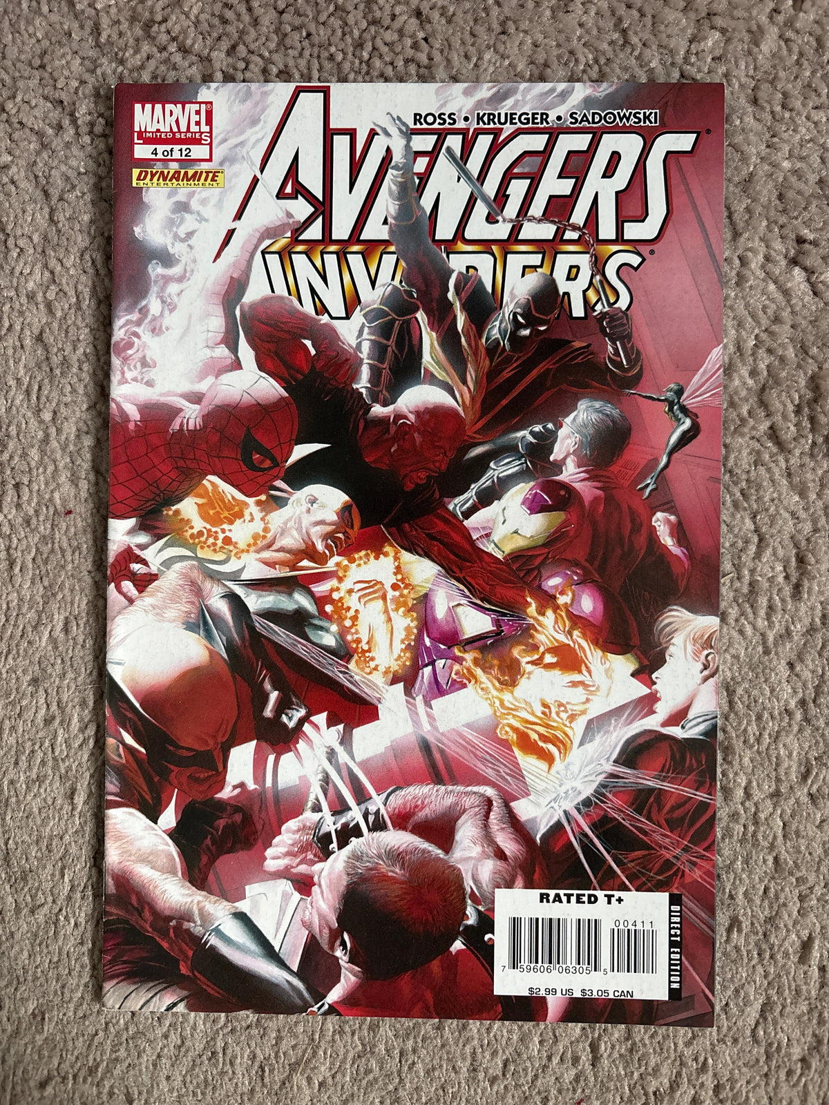 Avengers/Invaders #4 (of 12, 2008 Marvel Comics) Alex Ross, NM-