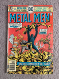 Front cover of DC Comics Metal Men #46, with Metal Men battling robots.