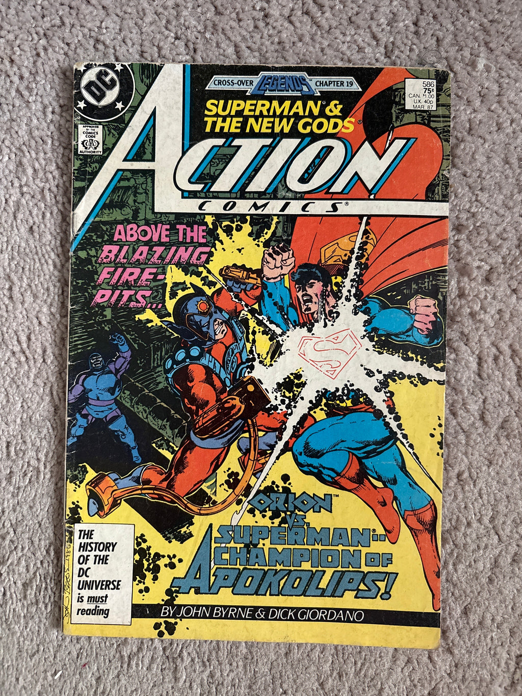 Action Comics #586 (1987 DC) Superman & The New Gods, Legends Chapter 19, John Byrne, VG