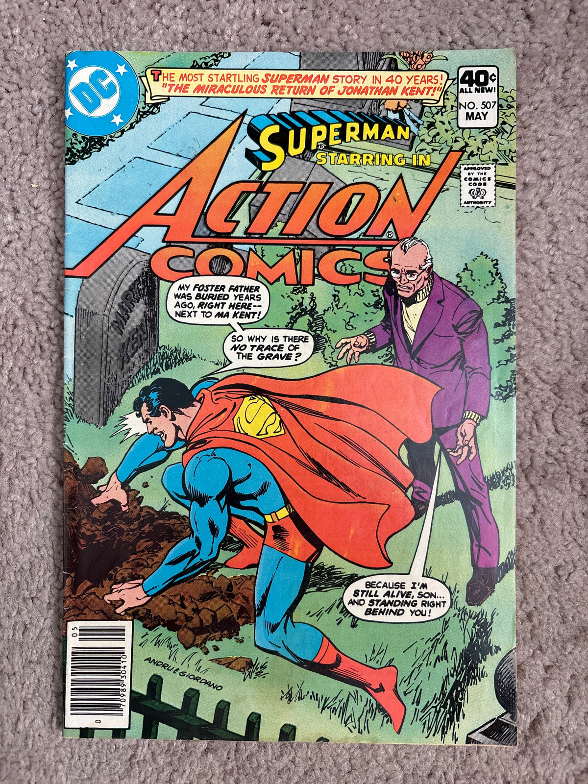 Action Comics #507 (1980 DC) Superman: The Miraculous Return of Jonathan Kent, FN