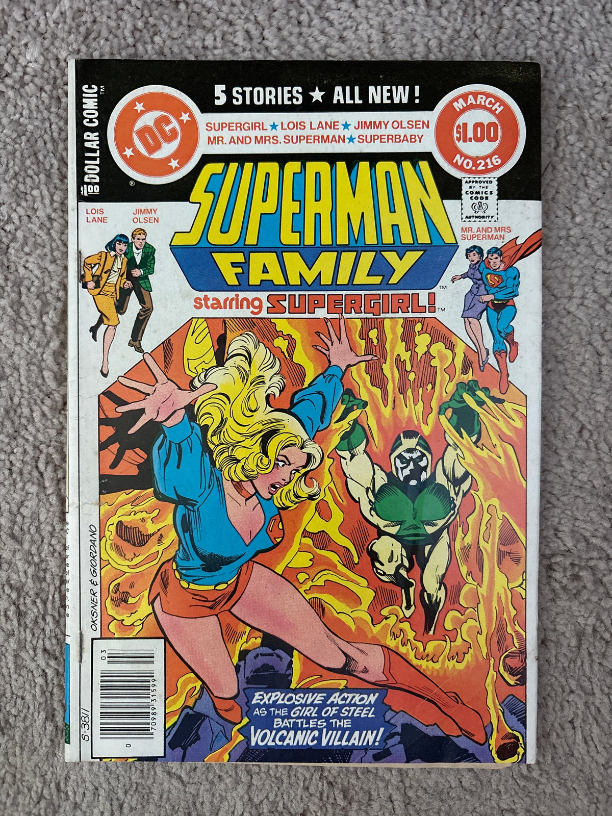 Superman Family #216 (1982 DC Comics) Supergirl, Lois Lane, Jimmy Olsen, Newsstand, VG