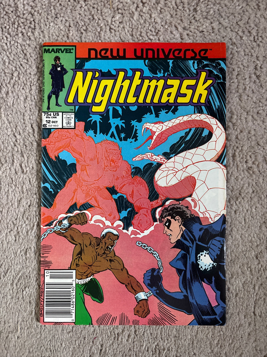 Nightmask #12 (1987 Marvel Comics) New Universe, Final Issue, Newsstand, VF+
