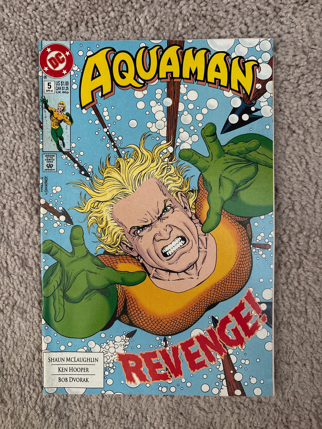 Aquaman #5 (1992 DC Comics) Kevin Maguire Cover, FN-