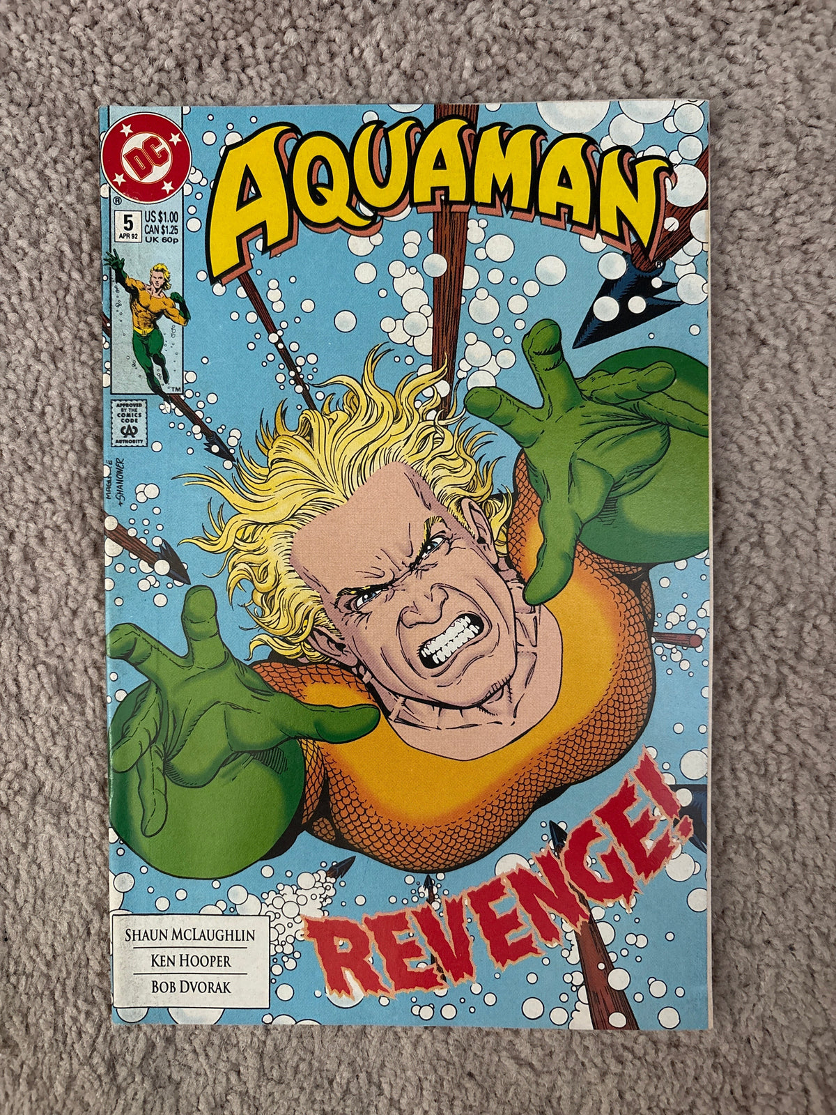 Aquaman #5 (1992 DC Comics) Kevin Maguire Cover, FN-