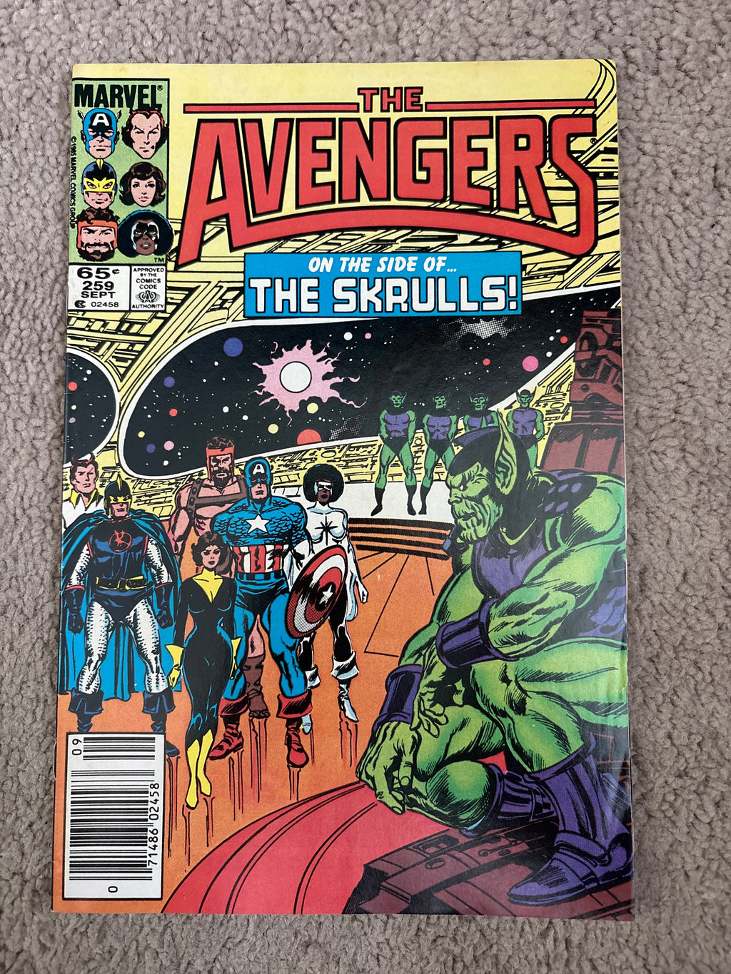 Avengers #259 (1985 Marvel Comics) Newsstand, VF-