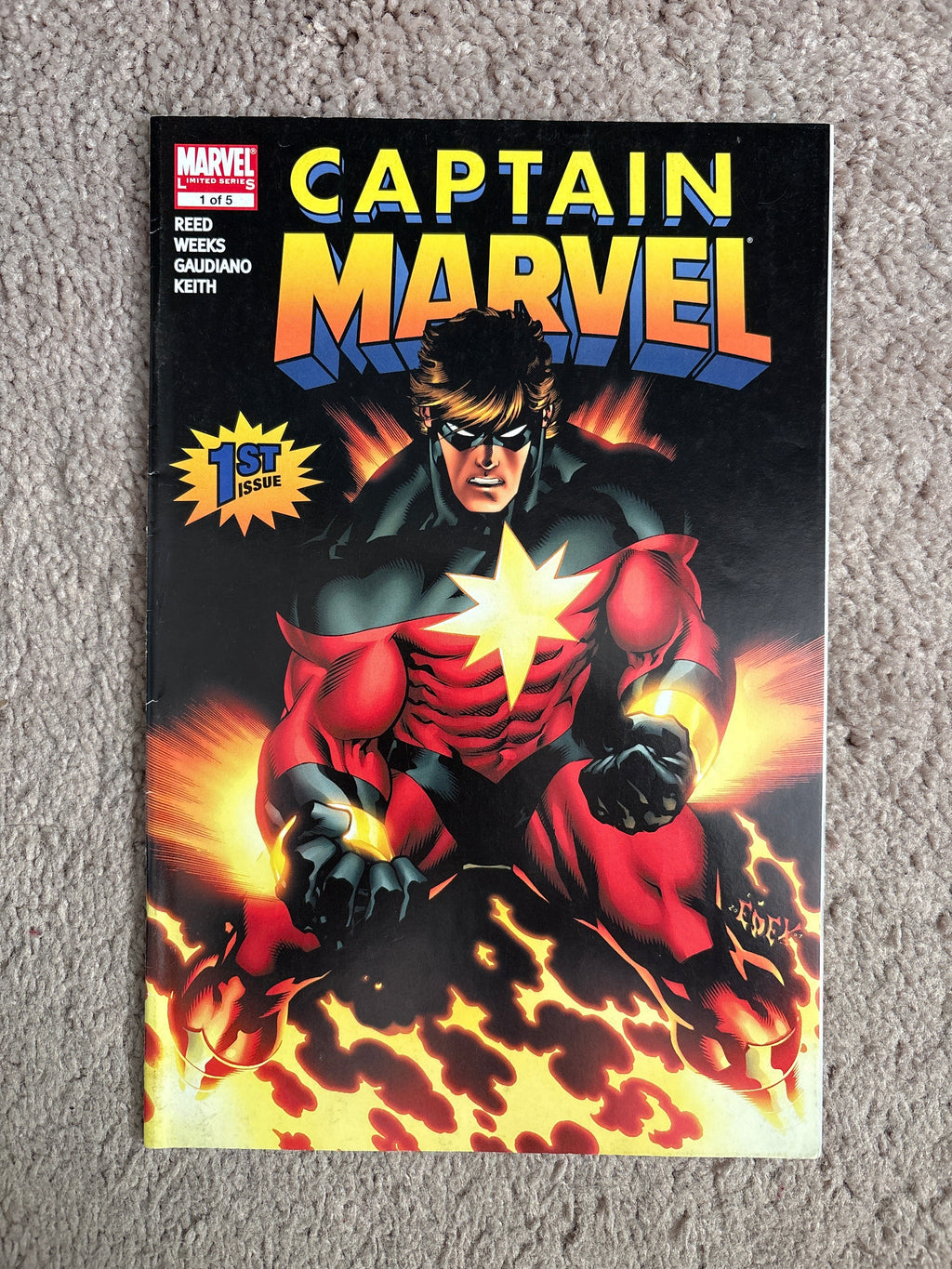 Captain Marvel #1 of 5 (2008 Marvel Comics) Limited Series, Lee Weeks, FN/VF