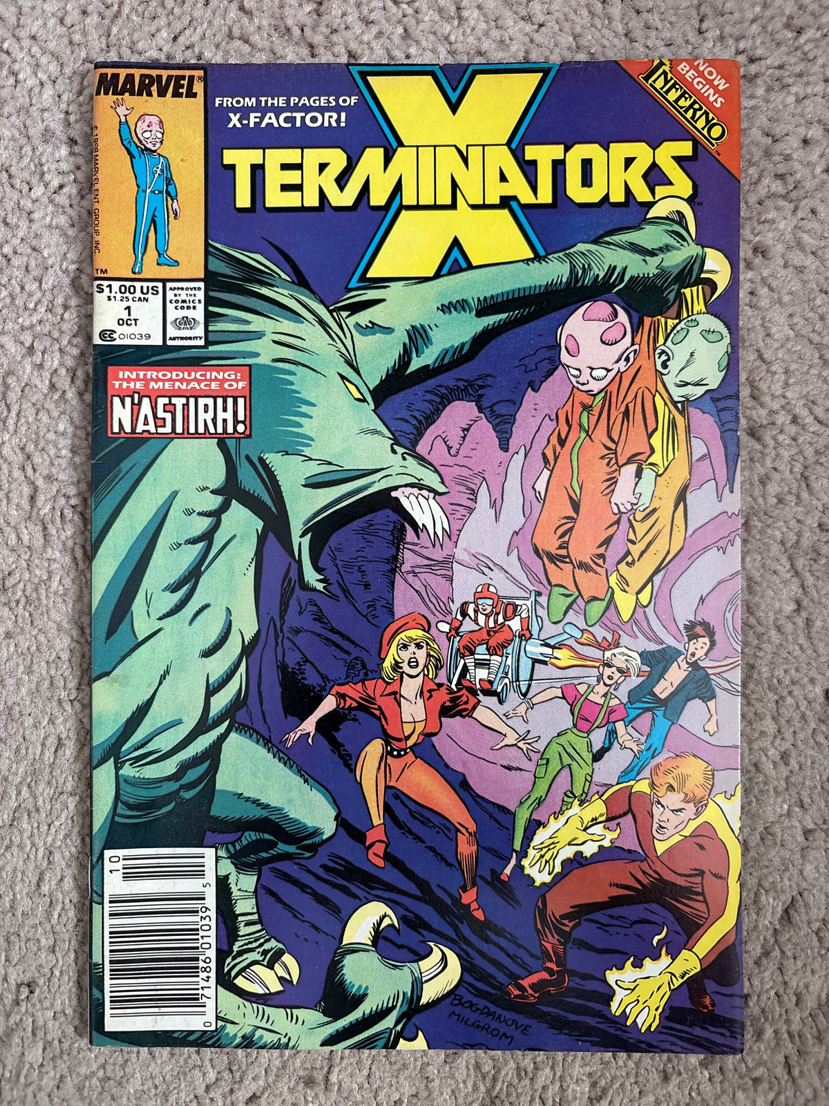 X-Terminators #1 (1988 Marvel Comics) 1st Team Appearance, Inferno, Newsstand, VG/FN