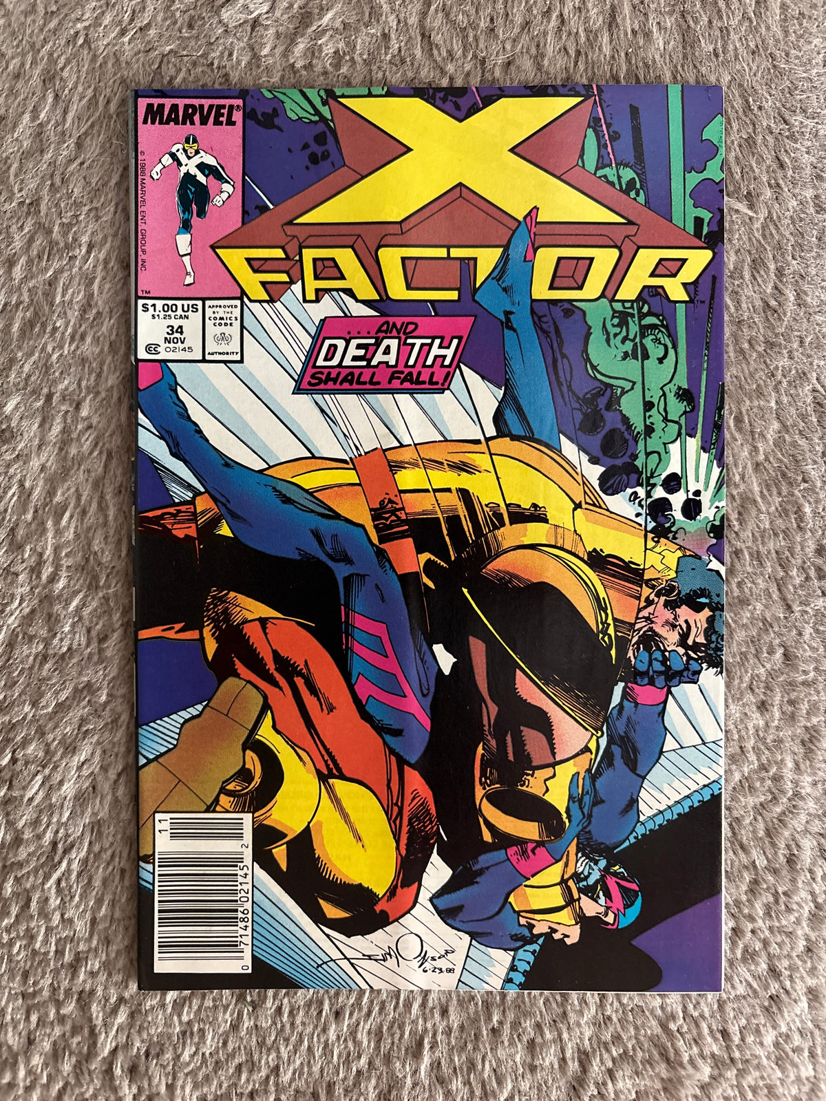 Front cover of X-Factor issue 34, November 1988, Marvel Comics