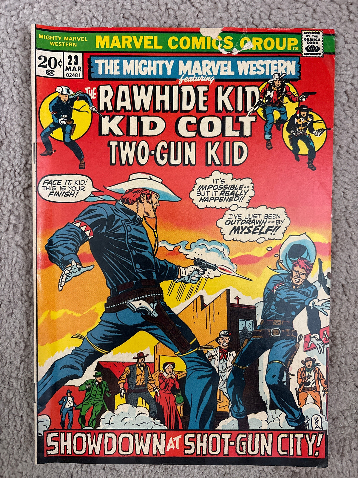 Mighty Marvel Western #23 (1973) Rawhide Kid, Kid Colt, Two-Gun Kid, GD/VG