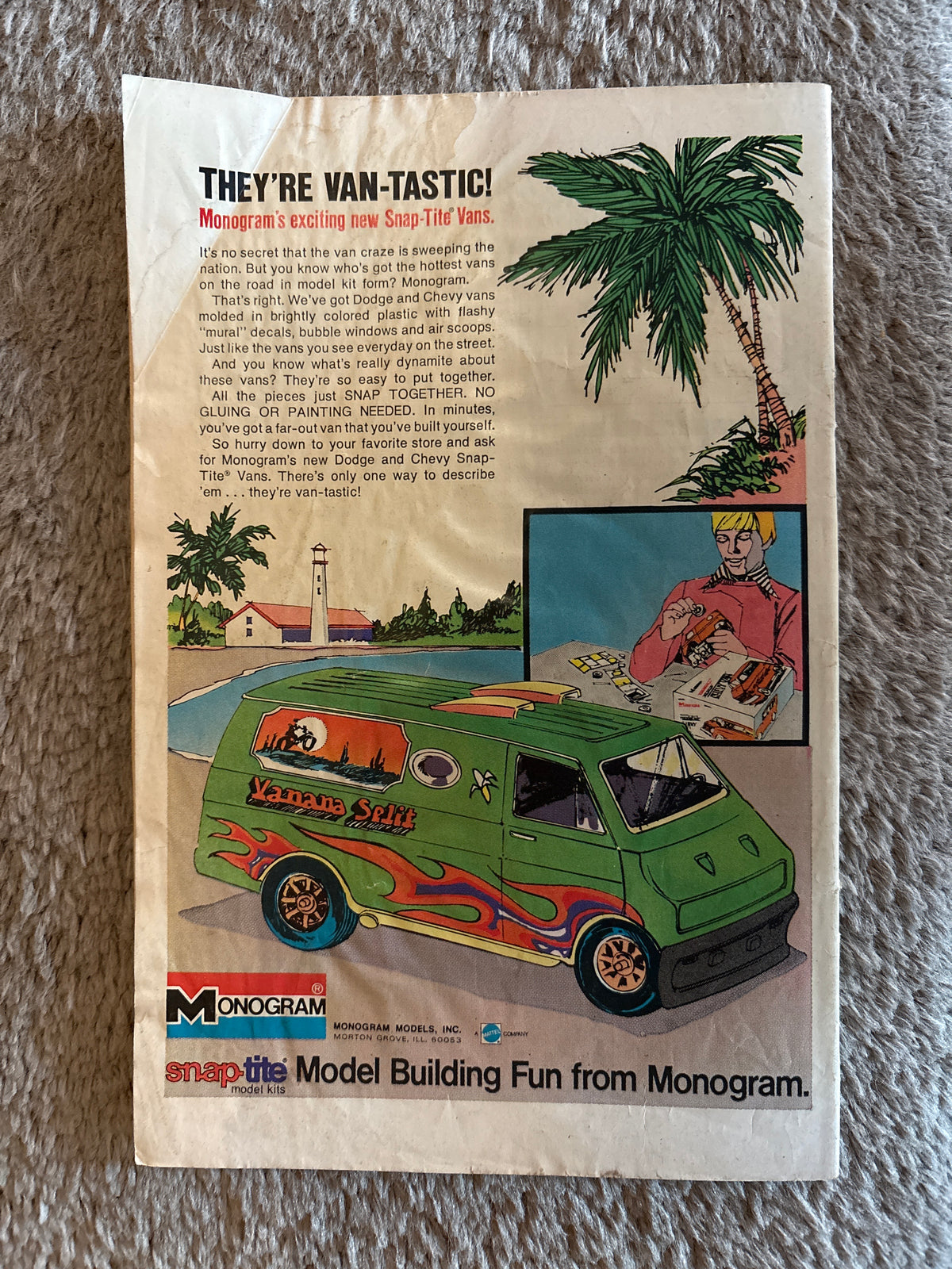 The New Blackhawk #245 back cover, Monogram Snap-Tite model van advertisement