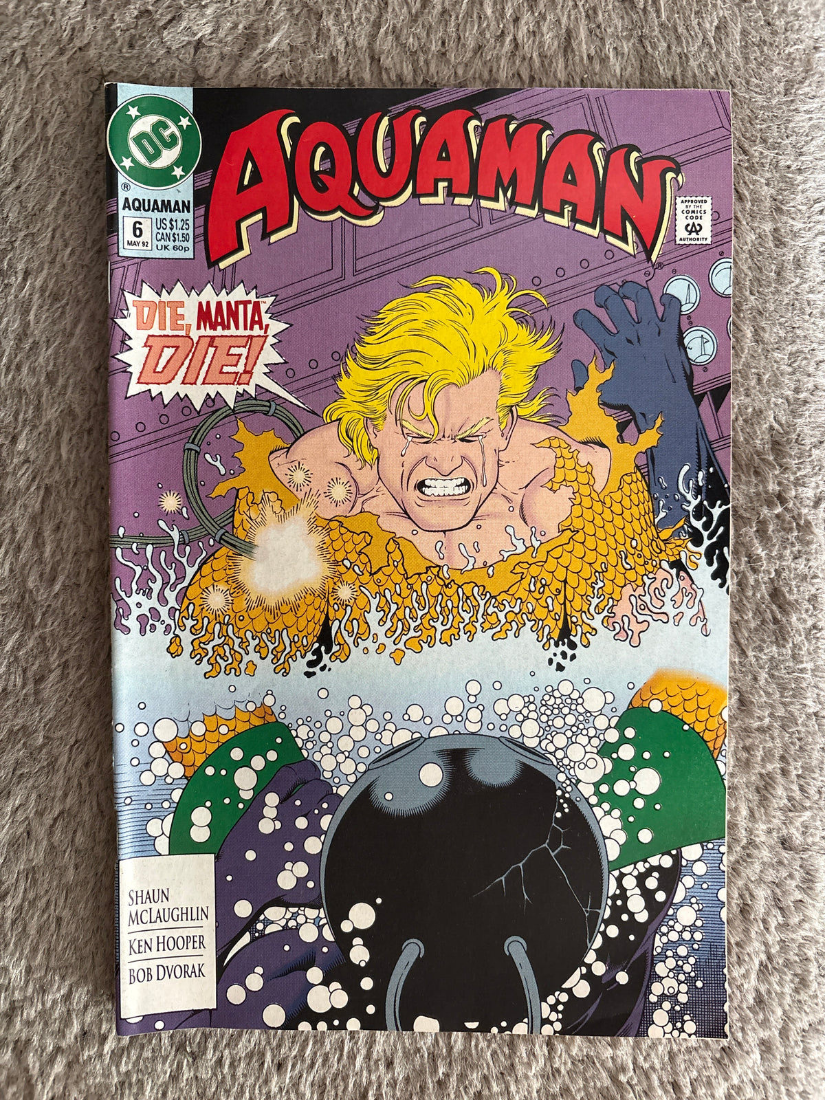 Aquaman #6 (1992 DC Comics) Origin of Black Manta, VF+