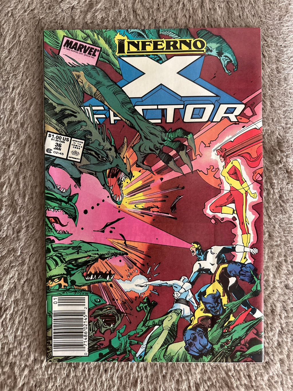 X-Factor #36 (1989 Marvel Comics) Inferno, Newsstand, VF+