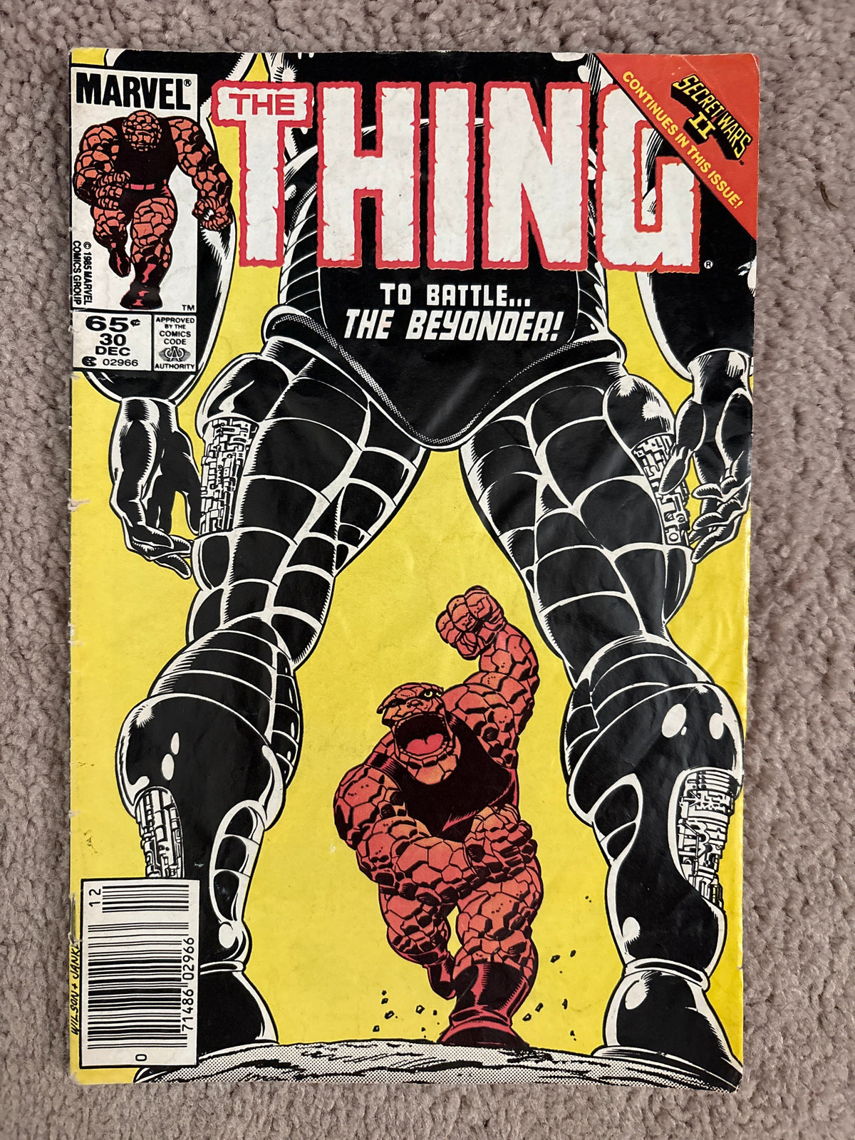 The Thing #30 (1985 Marvel Comics) Secret Wars II, The Beyonder, Newsstand, GD/VG