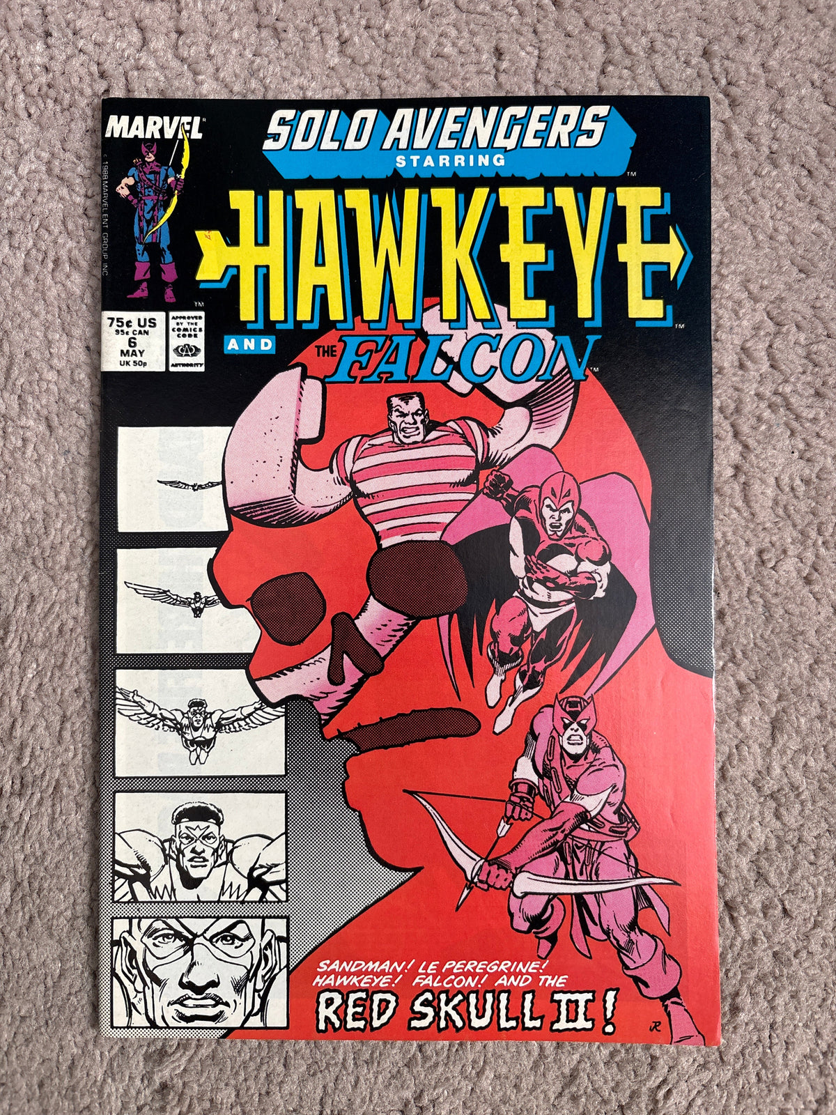 Solo Avengers #6 Starring Hawkeye and The Falcon (1988 Marvel Comics) VF+