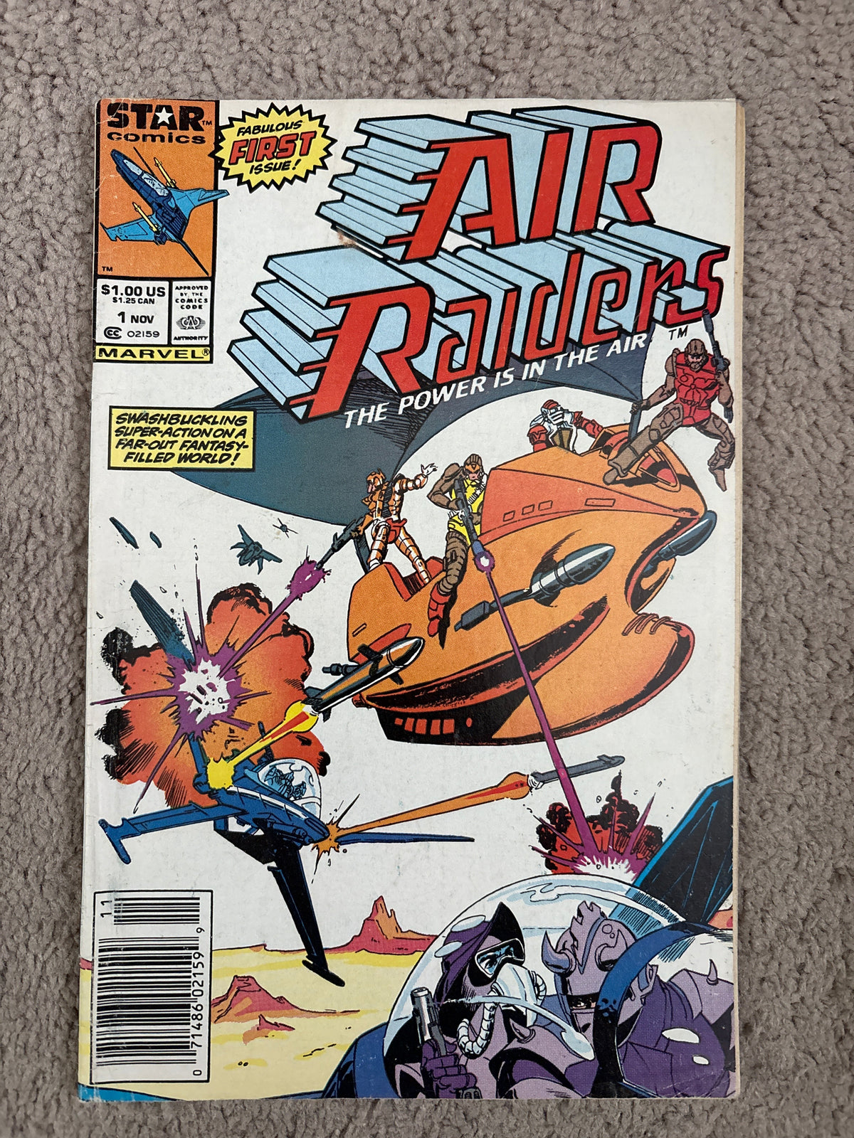 Air Raiders #1 (1987 Marvel/Star Comics) Newsstand, VG/FN