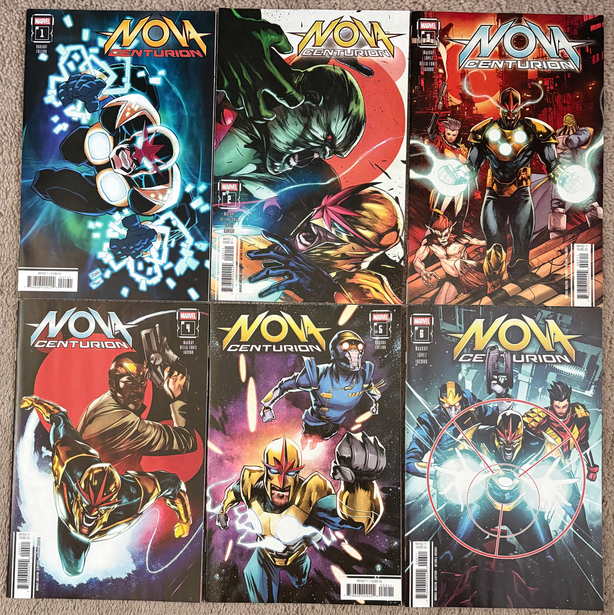 Nova Centurion #1–6 complete run front covers including variant editions