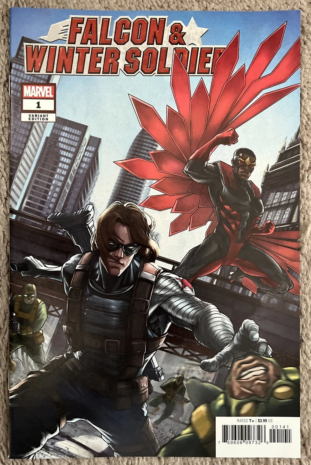 Falcon & Winter Soldier #1 variant cover – Sam Wilson and Bucky Barnes, Marvel Comics
