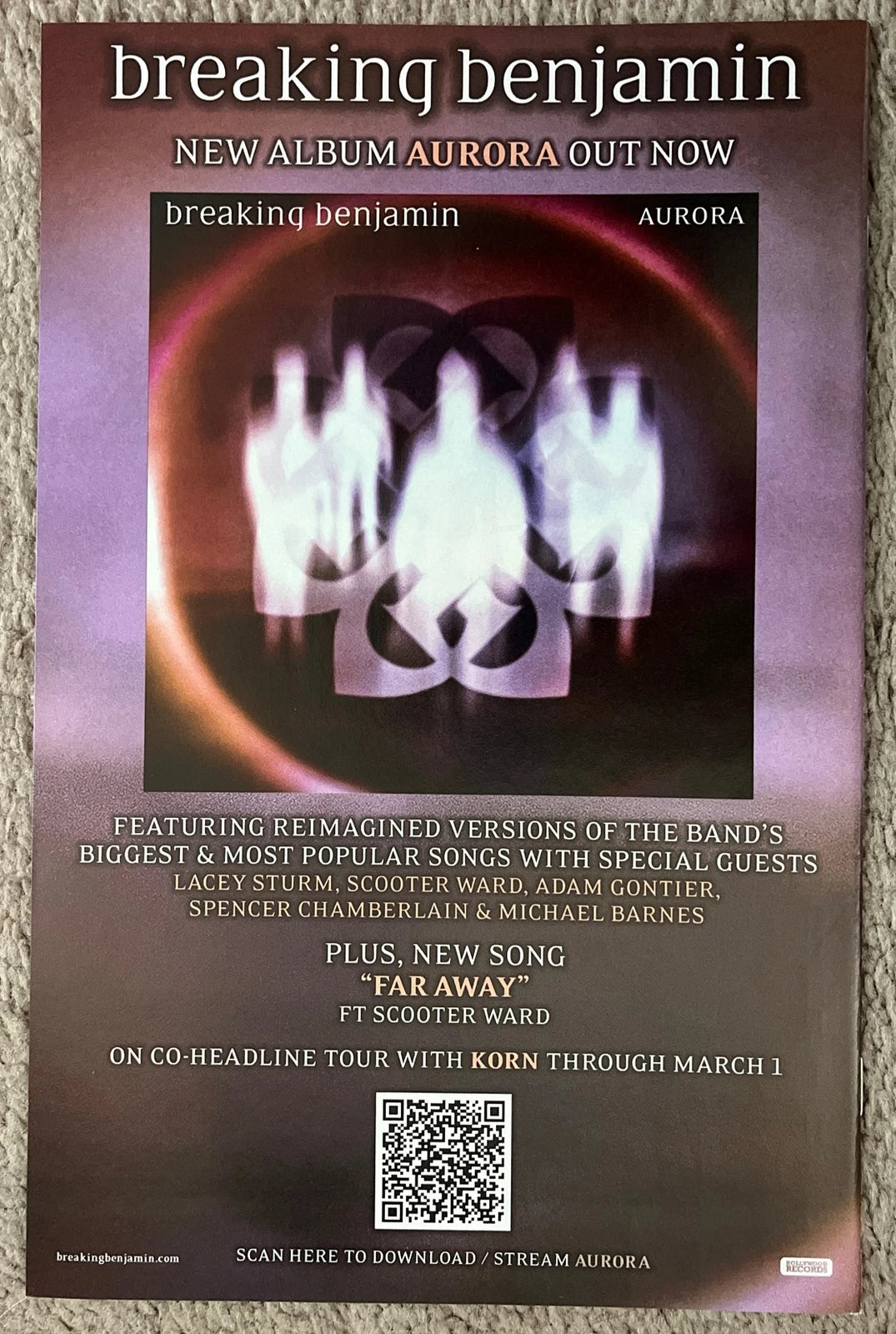 Falcon & Winter Soldier #1 back cover – Breaking Benjamin Aurora album ad