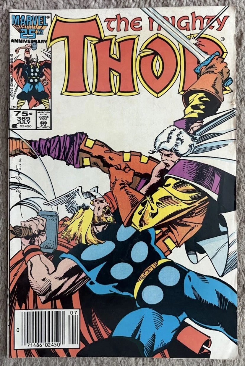 The Mighty Thor #369 front cover — Marvel Comics July 1986