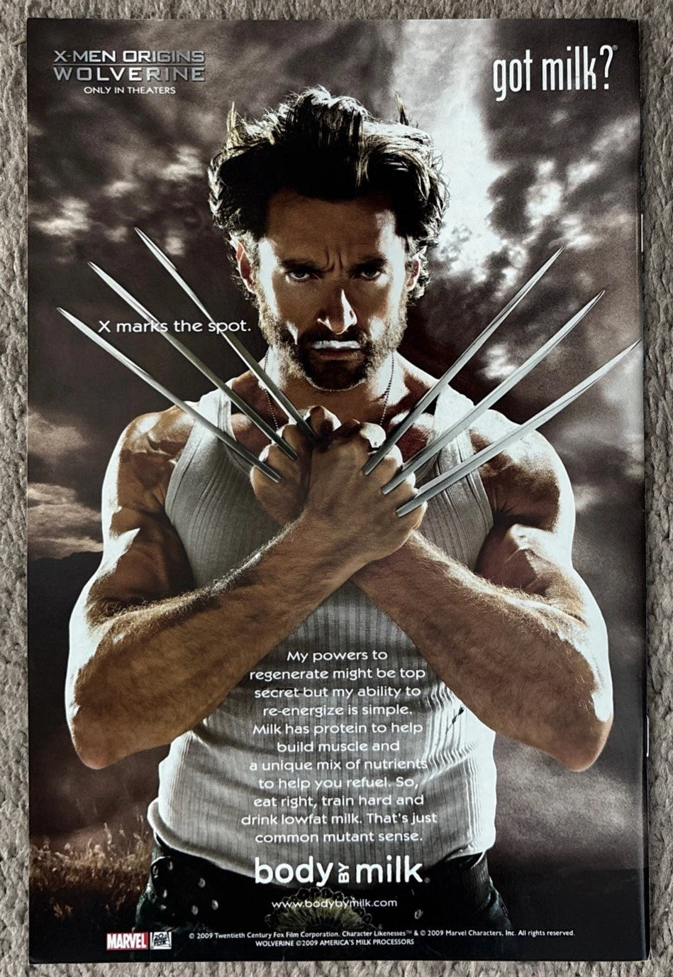 Batman in Barcelona: Dragon's Knight #1 - Back Cover (X-Men Origins Wolverine Got Milk Ad)