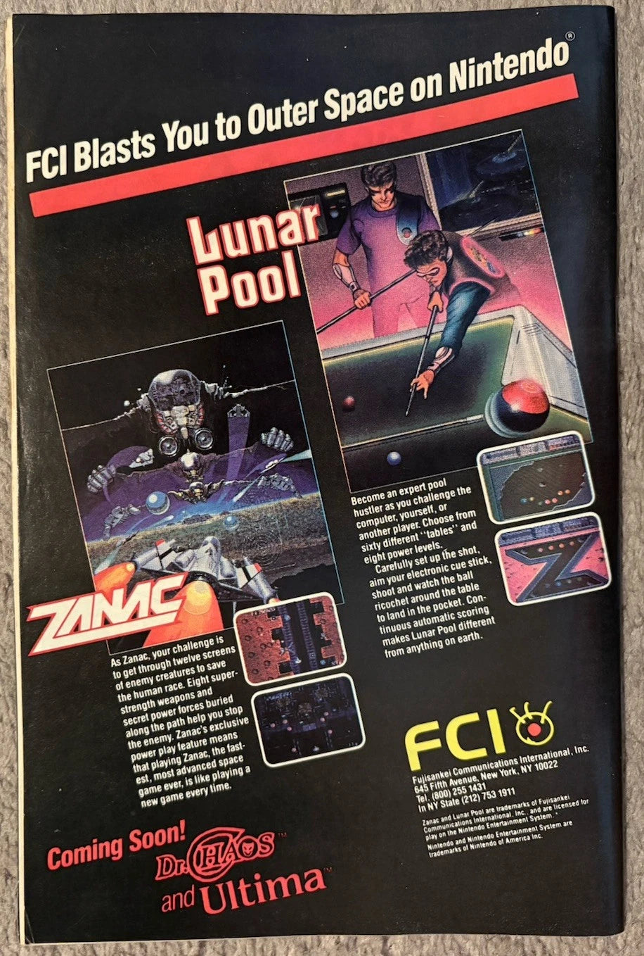 Green Lantern Corps #224 – Back Cover (FCI Nintendo Ad)