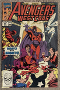 Avengers West Coast #60 front cover – July 1990 Marvel Comics featuring Iron Man, Hawkeye, Wasp, U.S. Agent vs. Magneto