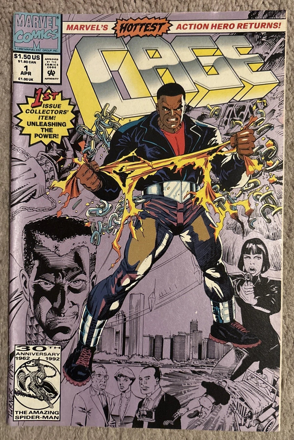 Cage #1 front cover — Marvel Comics April 1992 Luke Cage 1st issue