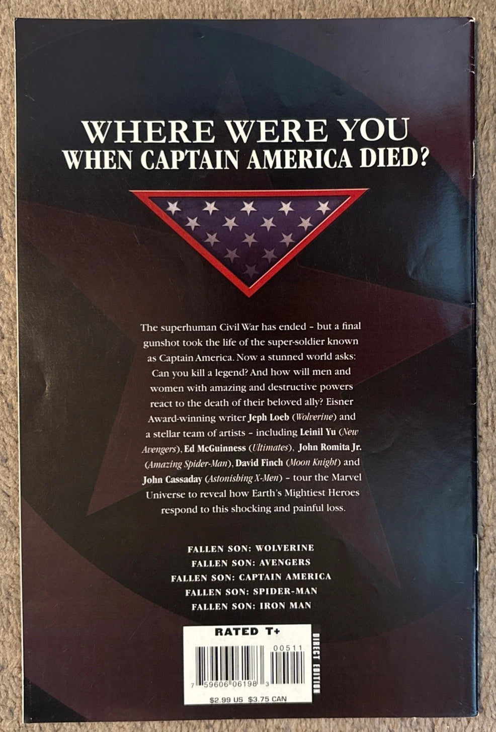 Fallen Son: The Death of Captain America – Iron Man back cover