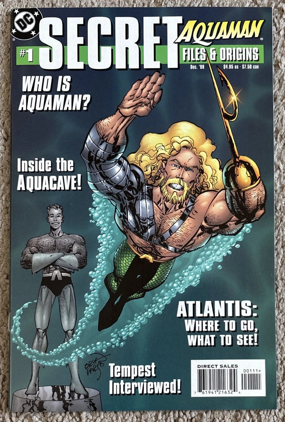 Aquaman Secret Files & Origins #1 front cover — DC Comics December 1998 Erik Larsen