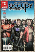 Occupy Avengers #1 cover — Marvel NOW! Direct Edition featuring Hawkeye and a crowd of civilians