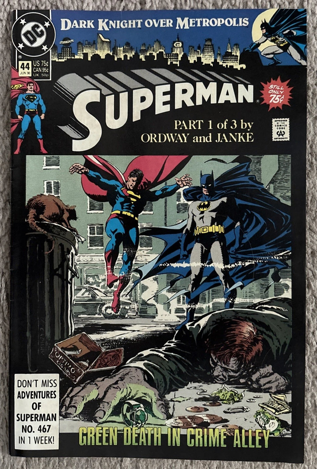 Superman #44 – Front Cover (Dark Knight Over Metropolis)