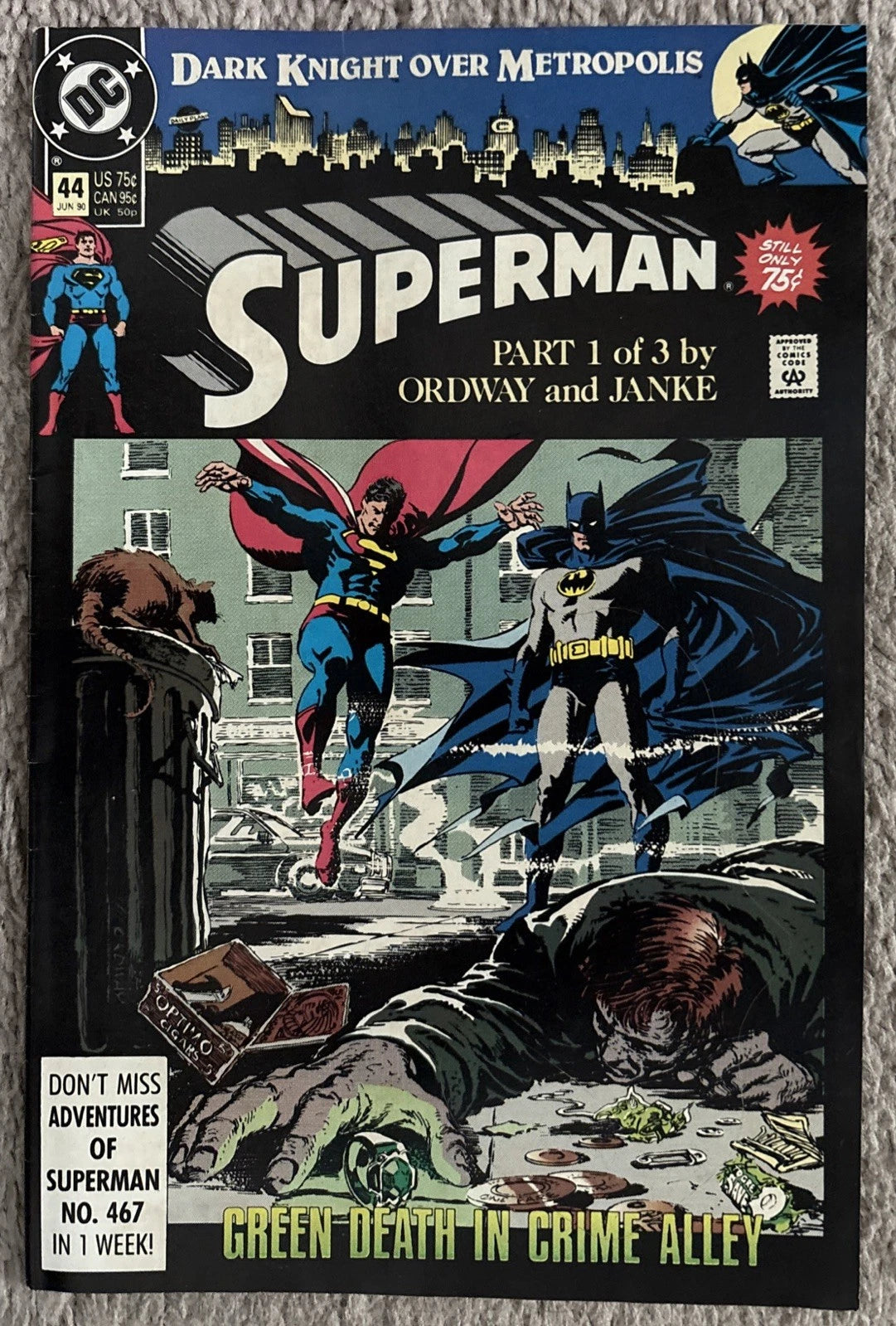 Superman #44 – Front Cover (Dark Knight Over Metropolis)