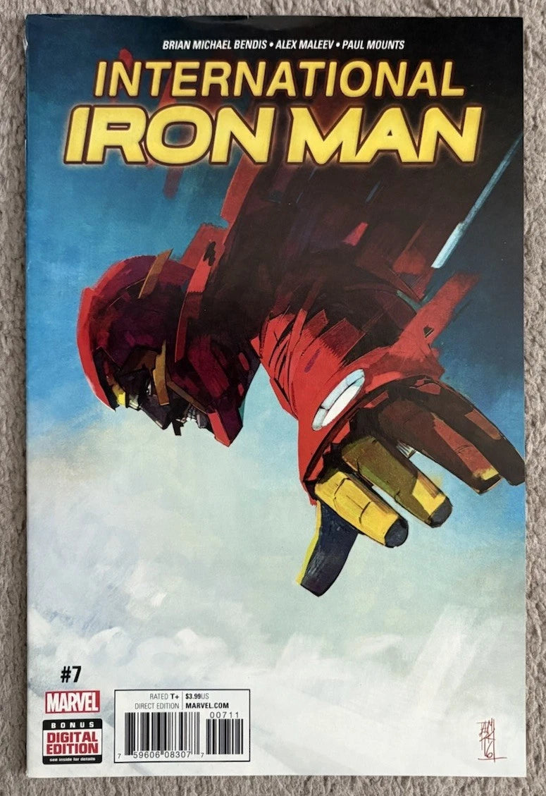 International Iron Man #7 front cover – Marvel Comics 2016, art by Alex Maleev
