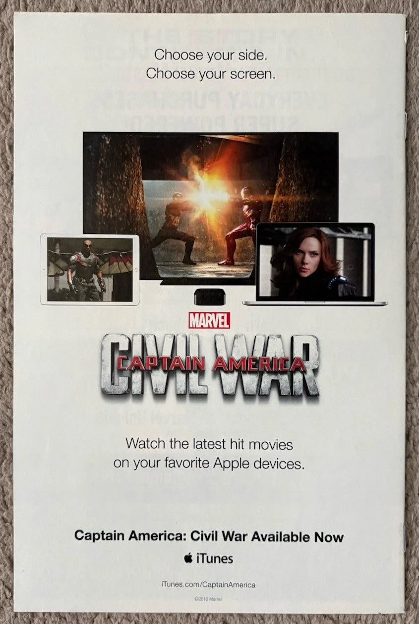 International Iron Man #7 back cover – Captain America: Civil War iTunes advertisement