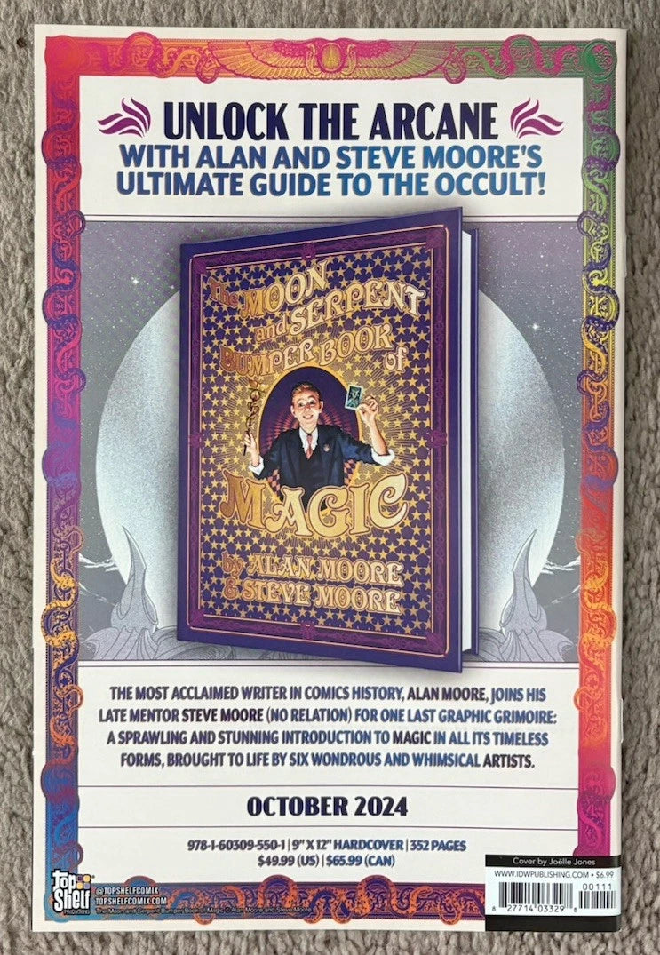 Star Trek #500 back cover — IDW Publishing 2024 Alan Moore Moon and Serpent Bumper Book of Magic ad
