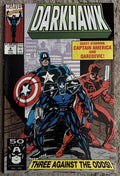 Darkhawk #6 front cover — Marvel Comics August 1991 with Captain America and Daredevil