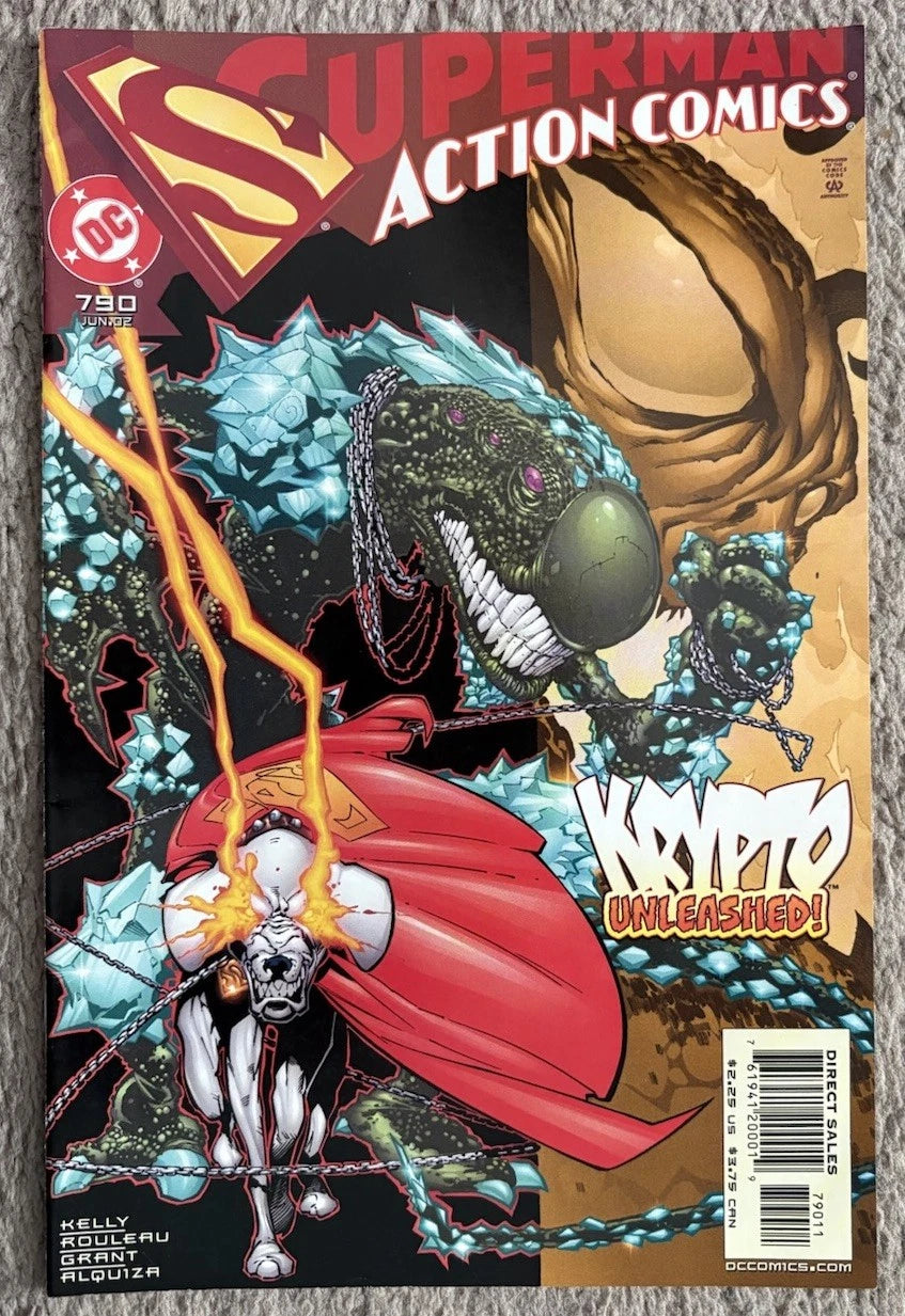 Action Comics #790 front cover – Krypto Unleashed! DC Comics June 2002