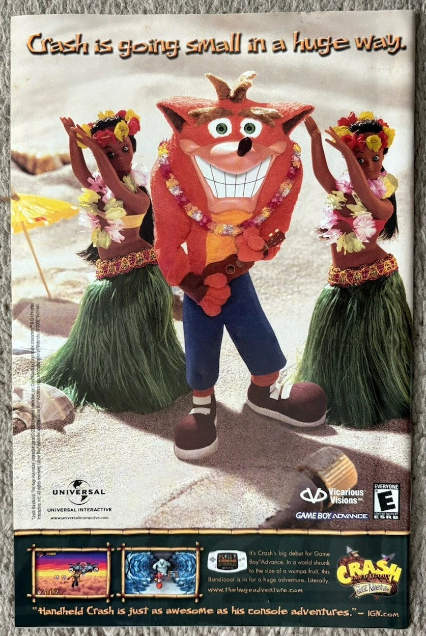 Action Comics #790 back cover – Crash Bandicoot: The Huge Adventure Game Boy Advance advertisement