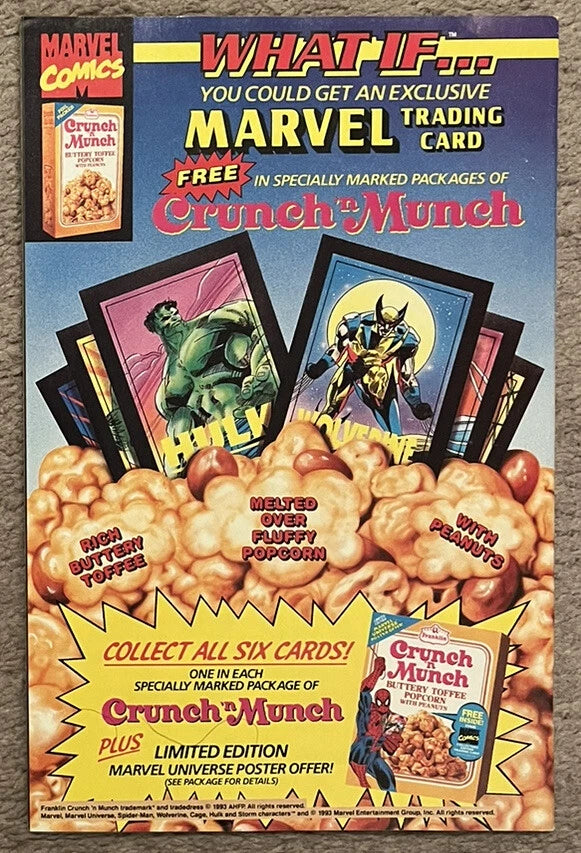 Black Axe #1 back cover – Crunch n Munch Marvel Trading Cards promotional ad